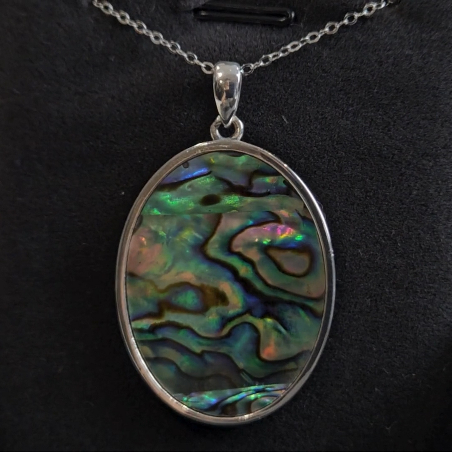 St. Michael the Archangel Necklace | Abalone Shell & Sterling Silver | Unisex Religious Pendant