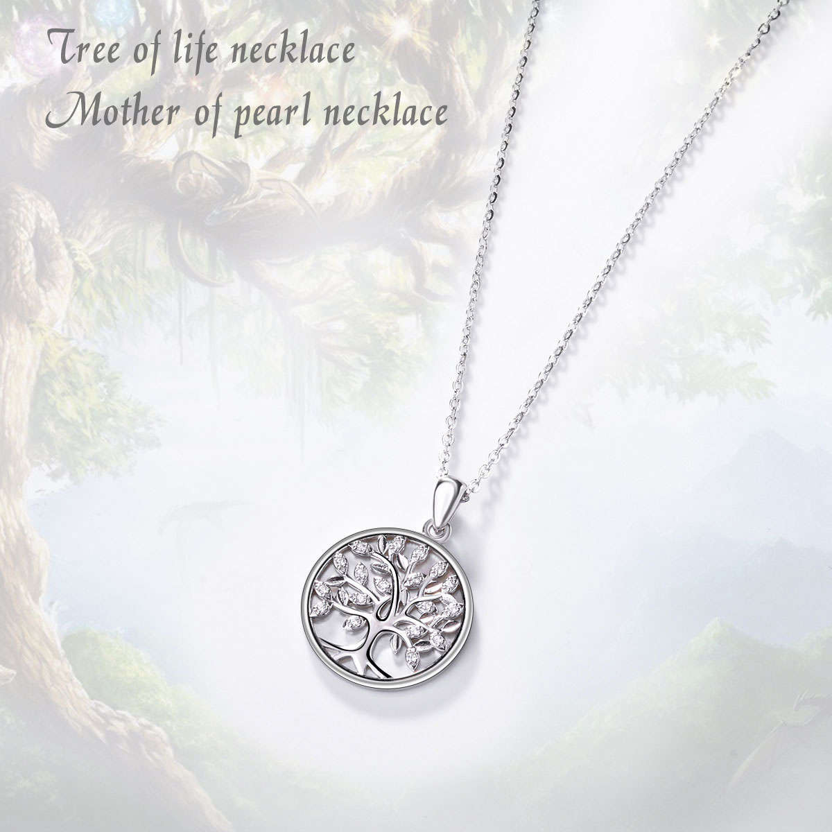 Mother of Pearl Tree of Life Necklace stunning gift