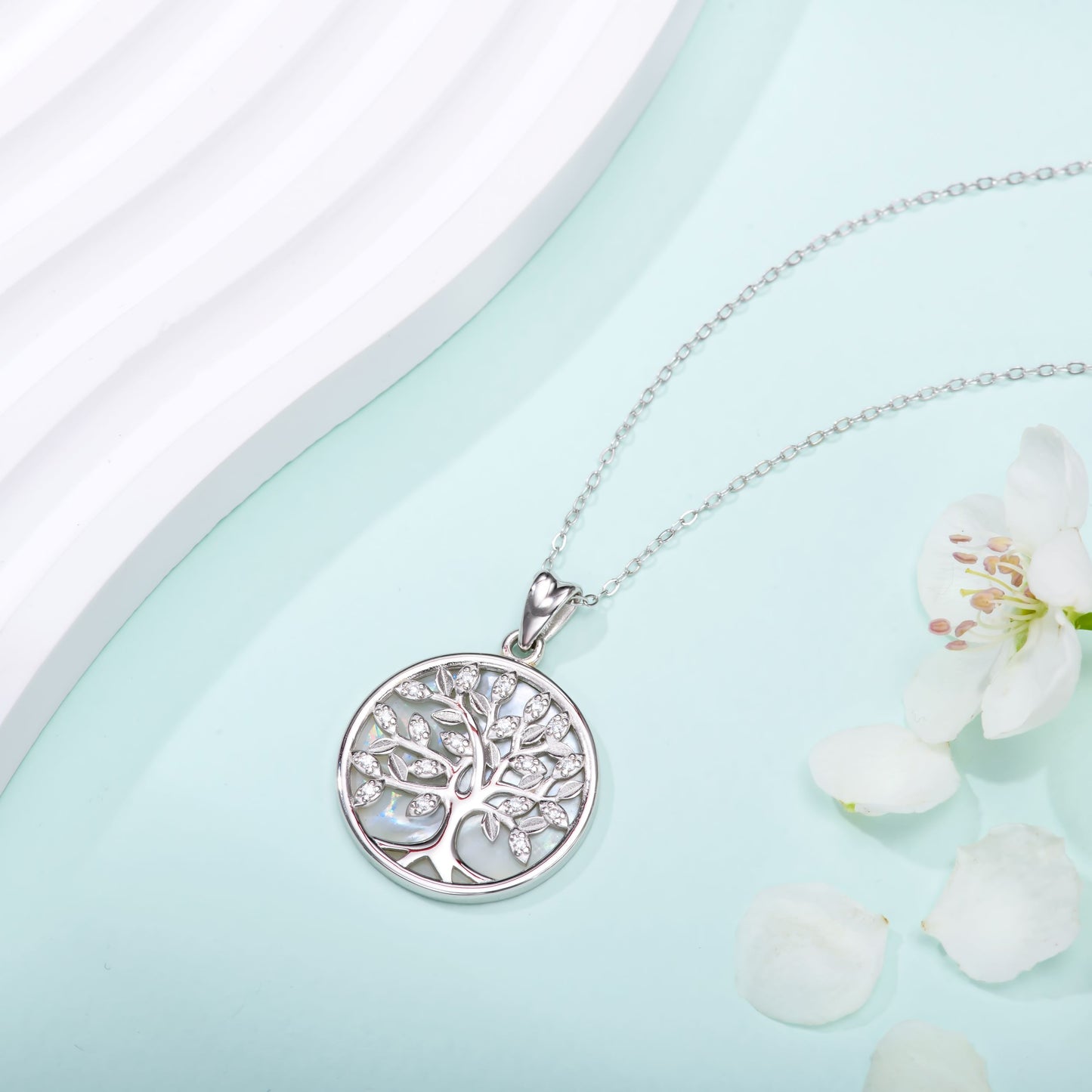 Mother of Pearl Tree of Life Necklace stunning gift