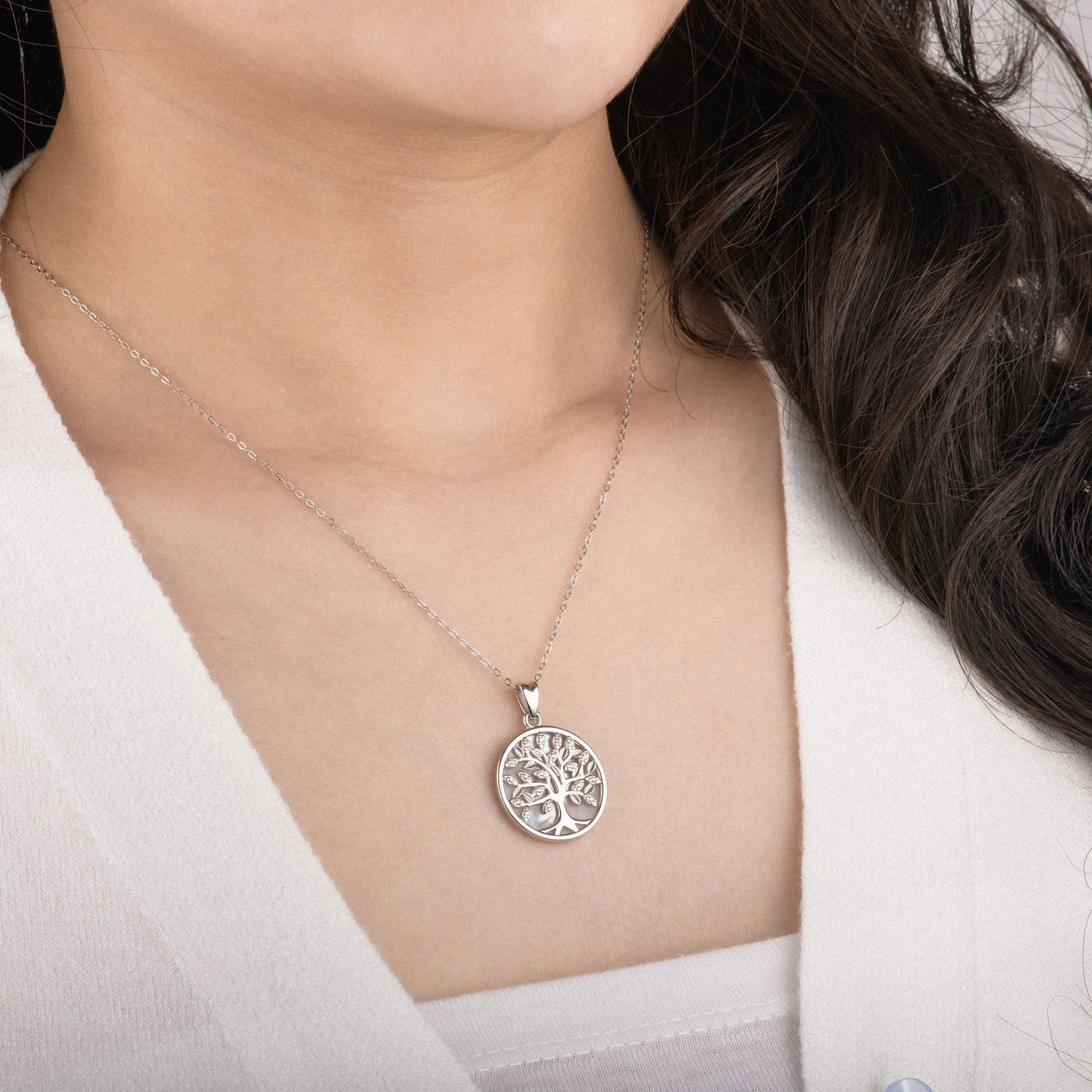 Mother of Pearl Tree of Life Necklace stunning gift