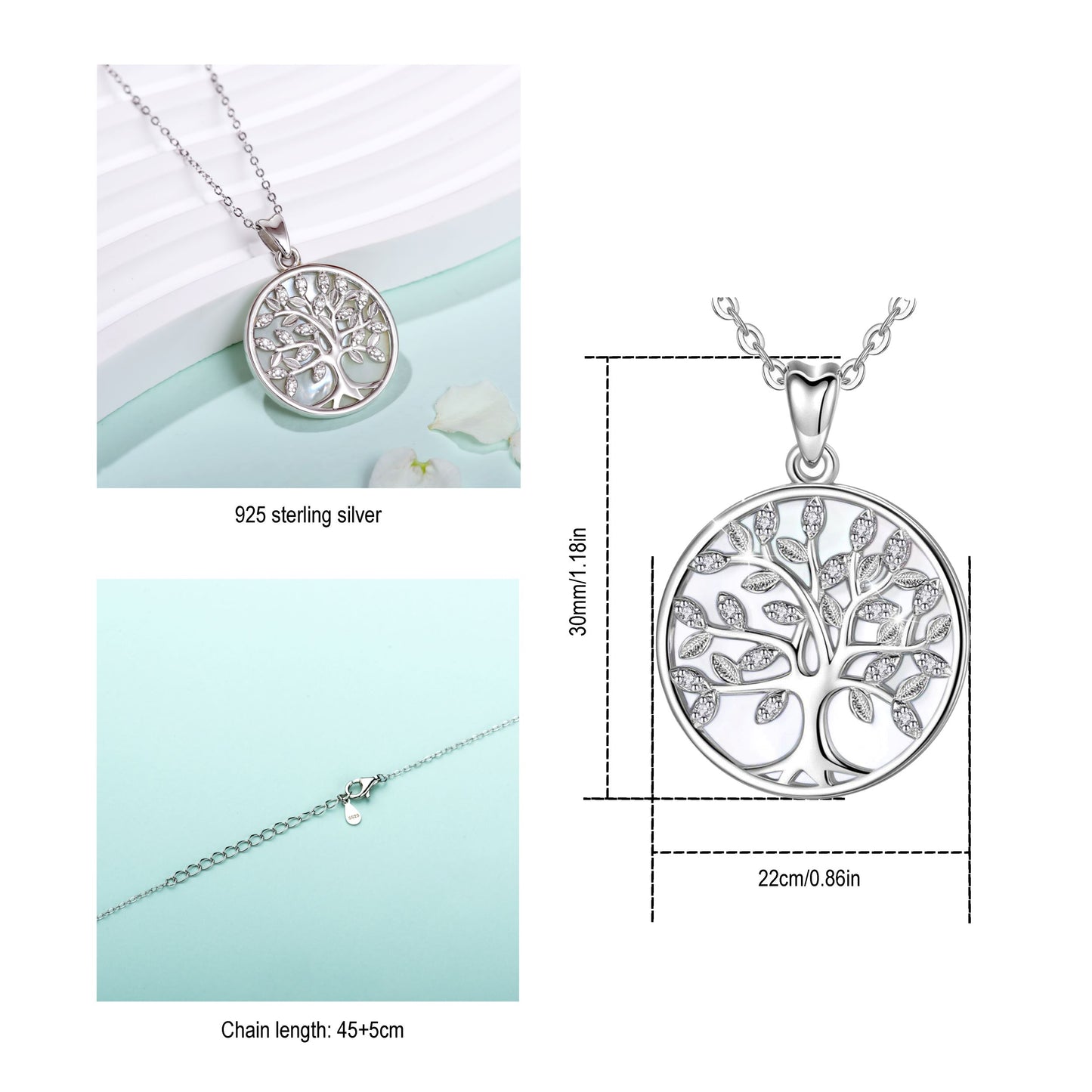 Mother of Pearl Tree of Life Necklace stunning gift