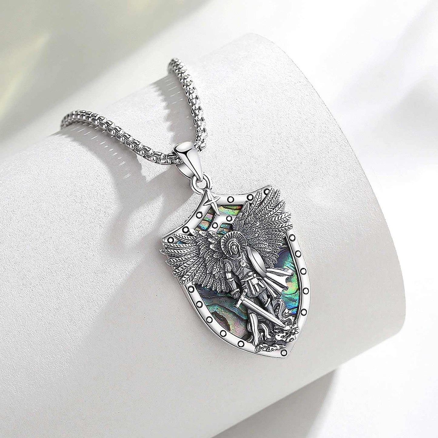 Saint Michael Archangel Silver Necklace