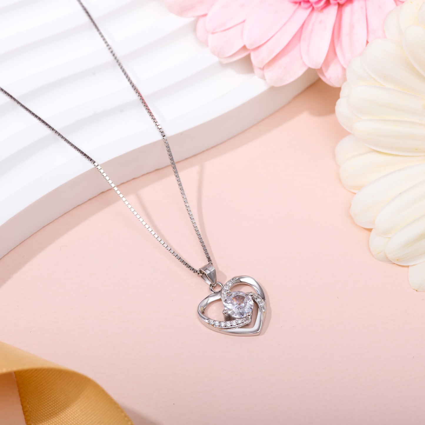 Spiral Heart Silver Necklace