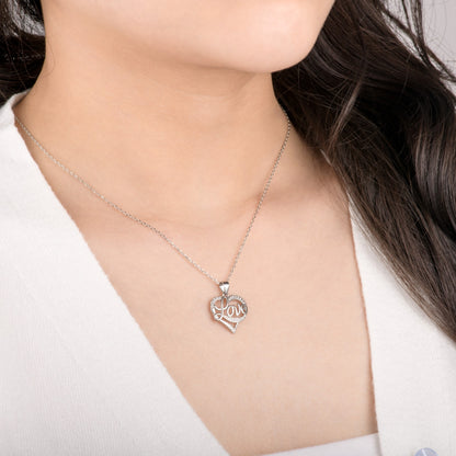 Heart Necklace with the word "Love" written