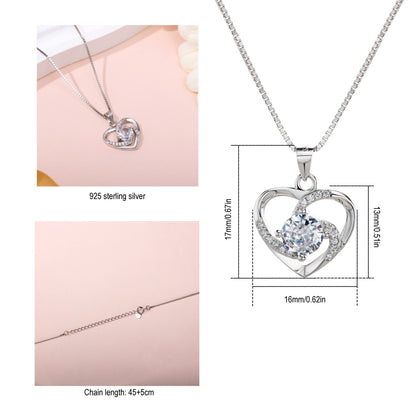 Spiral Heart Silver Necklace