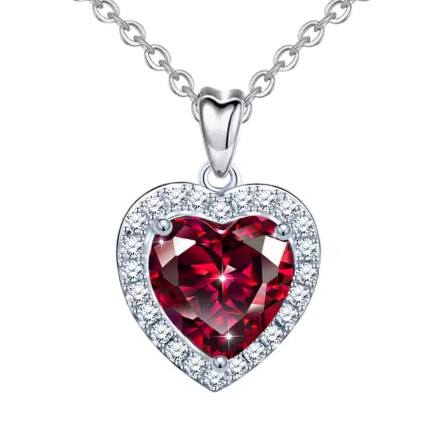 Red Heart Studded with Zirconia Gems