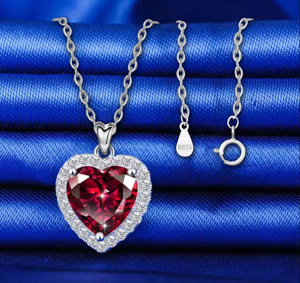 Red Heart Studded with Zirconia Gems