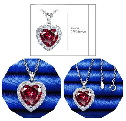 Red Heart Studded with Zirconia Gems