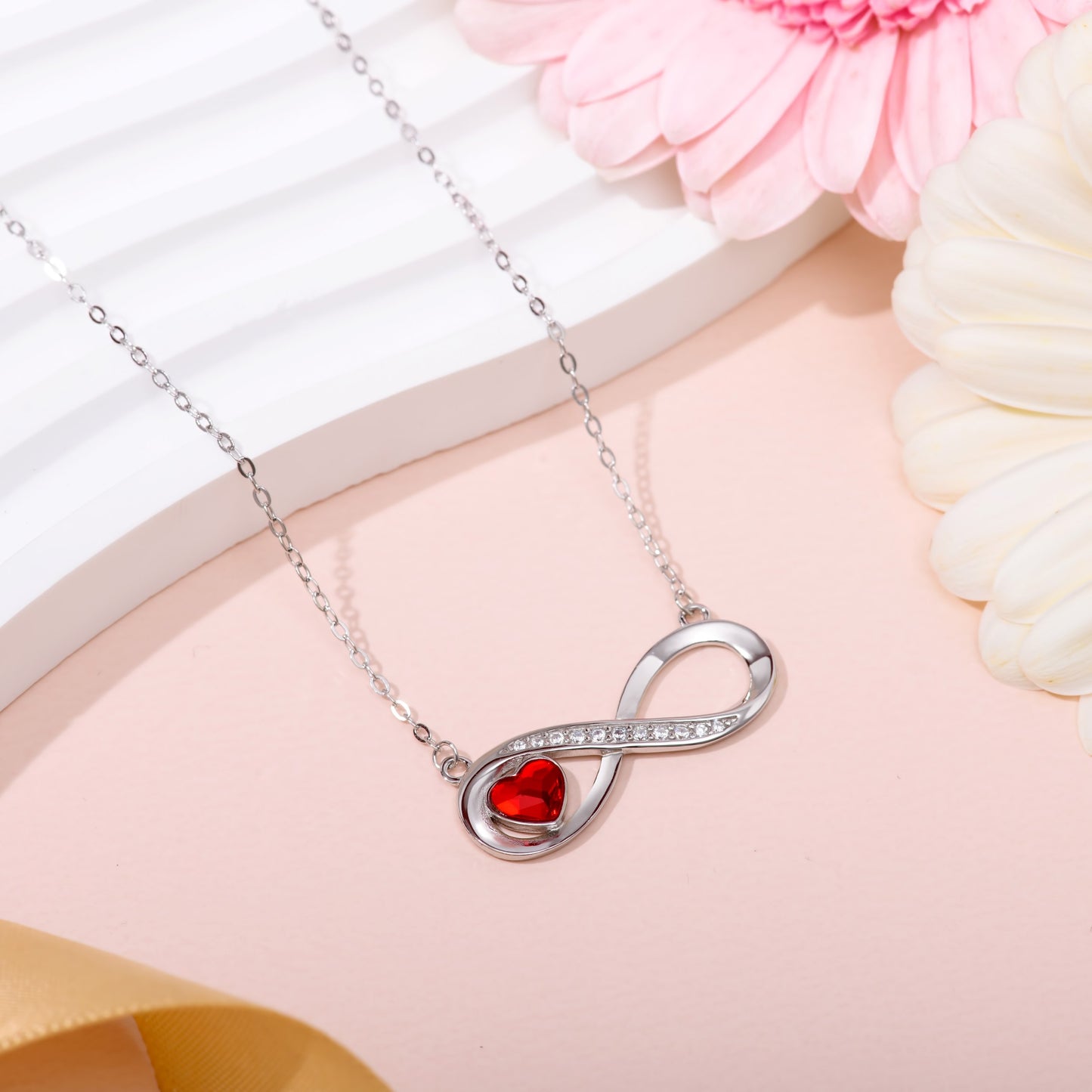 Infinity Heart Red Necklace