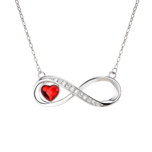 Infinity Heart Red Necklace